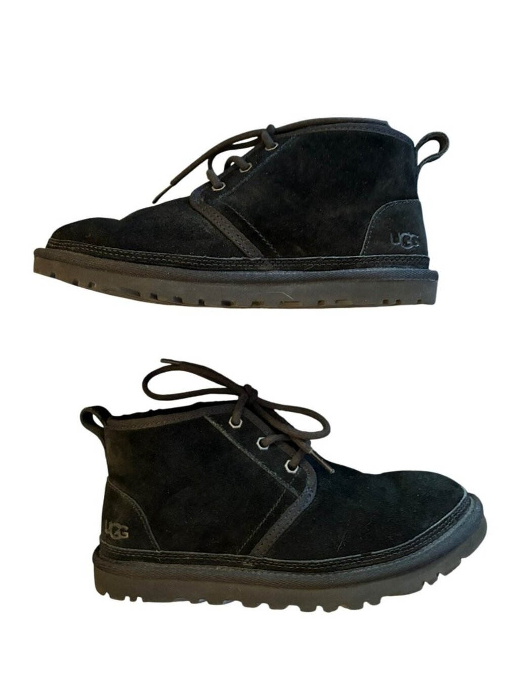 UGG Neumel Chukka Black Suede Lace-Up Ankle Boots Size 7